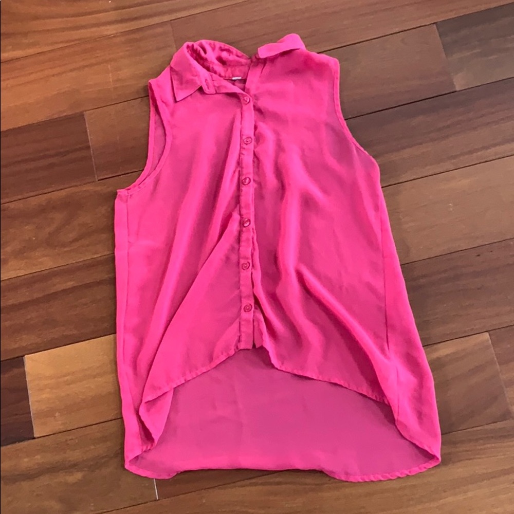 Pink button up blouse